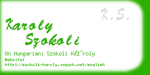 karoly szokoli business card